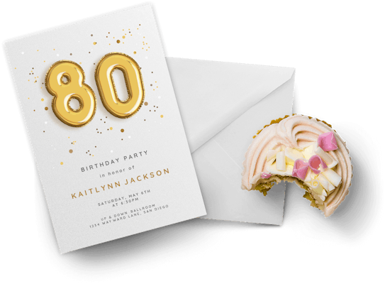 80th Birthday Invitation Templates (Free) | Greetings Island